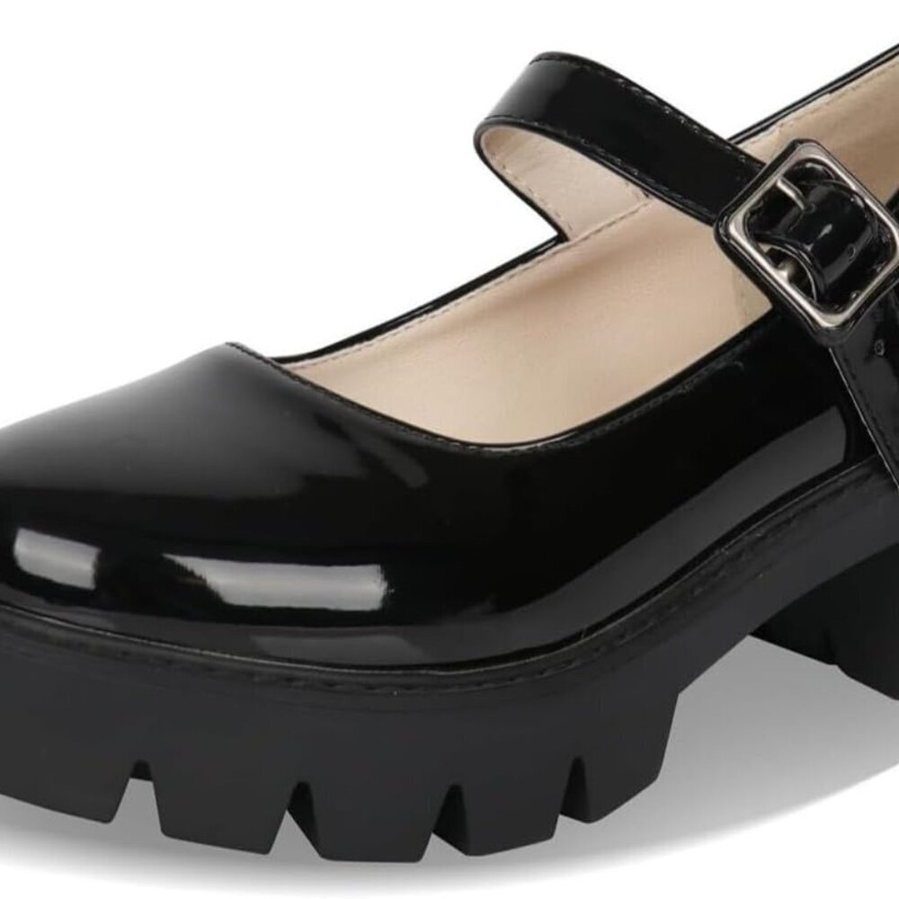 Women Chunky Mary Jane Platform Shoes Patent Leather Rubber Sole Size 6 - Picture 1 of 7
